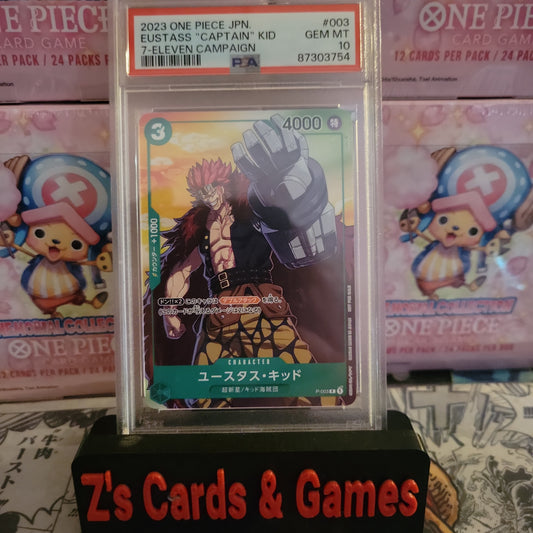 PSA 10 2023 One Piece Japanese Promos Eustass "Captain" Kid 7-Eleven Campaign Alt Art