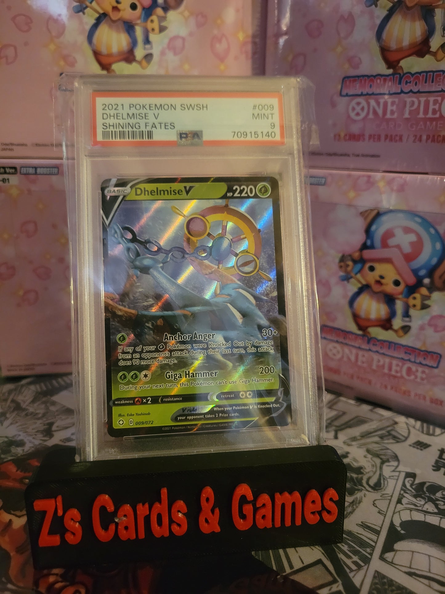 PSA 9 2021 Pokemon Sword & Shield Shining Fates Dhelmise V Shining Fates