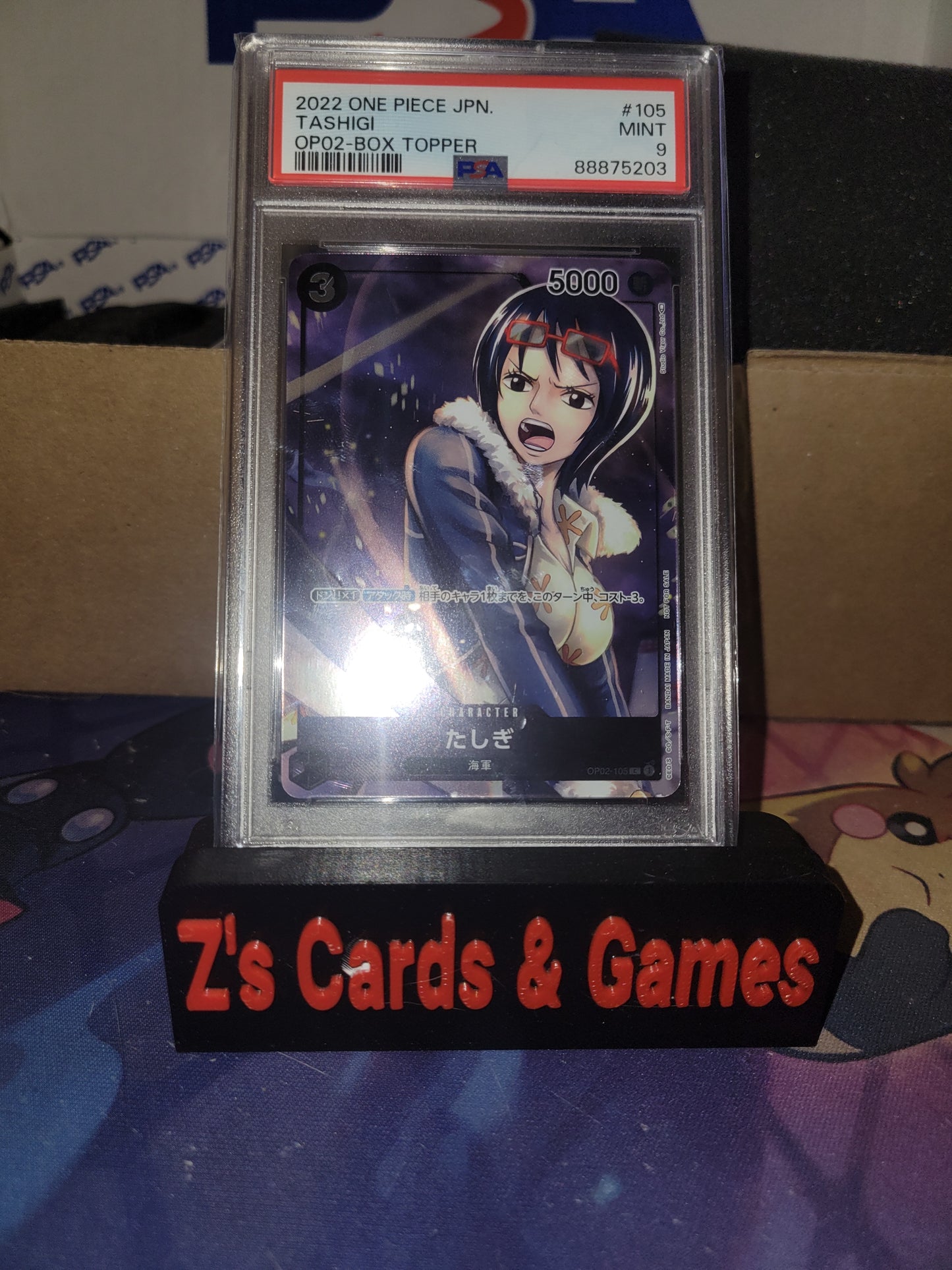 PSA 9 OP02 Tashigi Box Topper Japanese