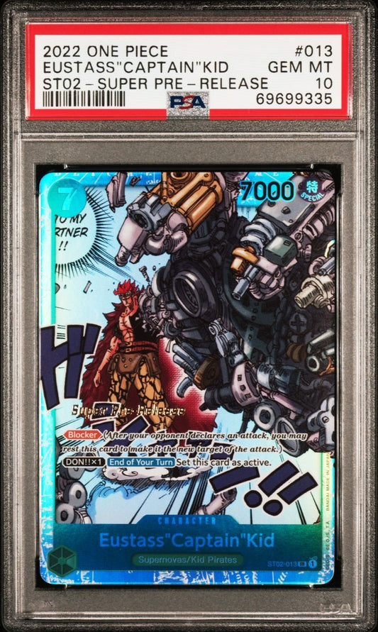 PSA 10 English 1st Edition Super Pre-release ST02-013 Eustass "Captain" Kid